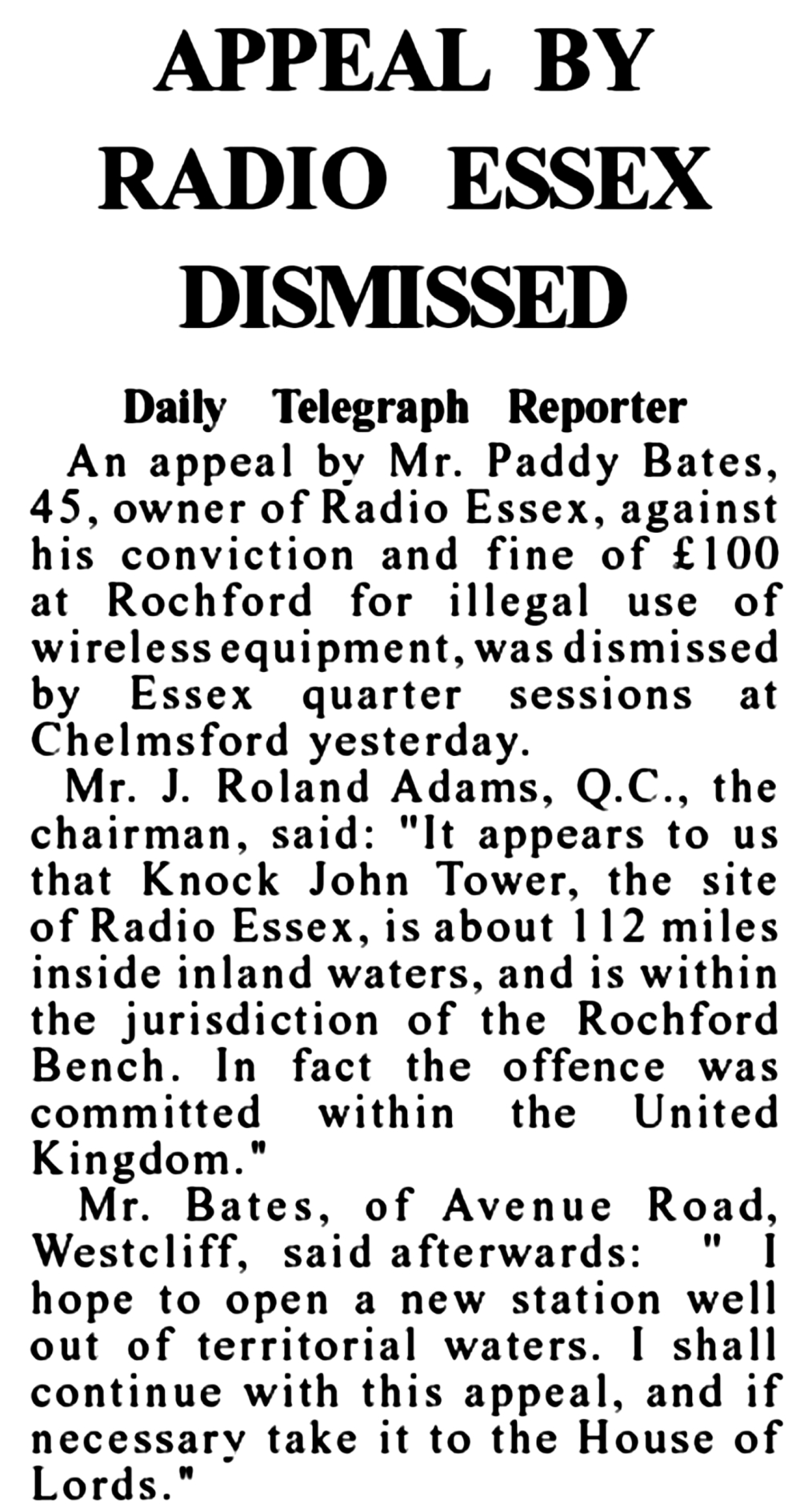 Daily Telegraph 18th January 1967